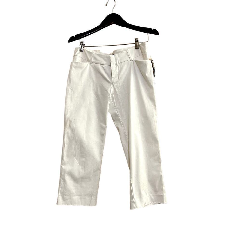 Mossimo size 6 cropped white pants stretch mid-rise straight new with tags